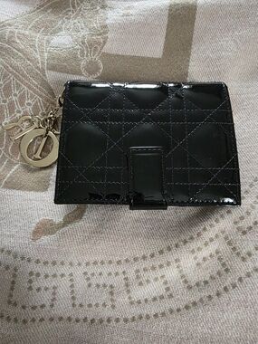 Dior Wallet Black Patent Leather